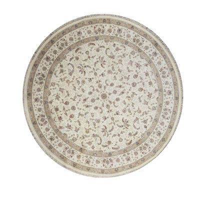 Hand-Knotted High-Quality Round Area Rug