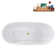67" Streamline Soaking Glossy White Freestanding Tub and Tray With Internal Drain