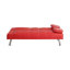 Canapé-lit pliant double en cuir rouge 67 pouces avec table basse pour bureau