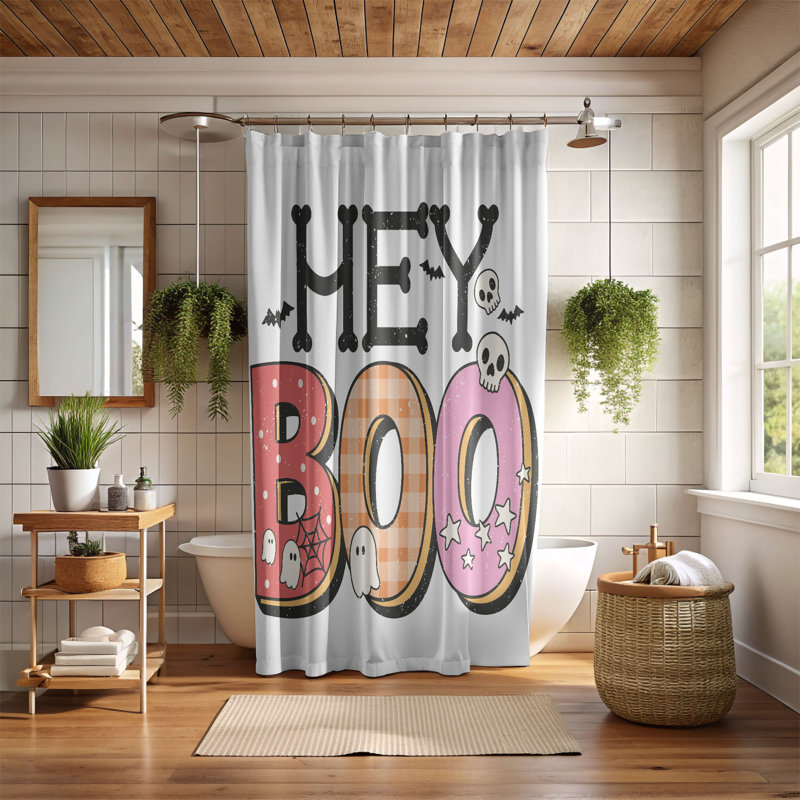 Rideau de douche 1 pièce Sweet Spook, H 74 po x l 71 po