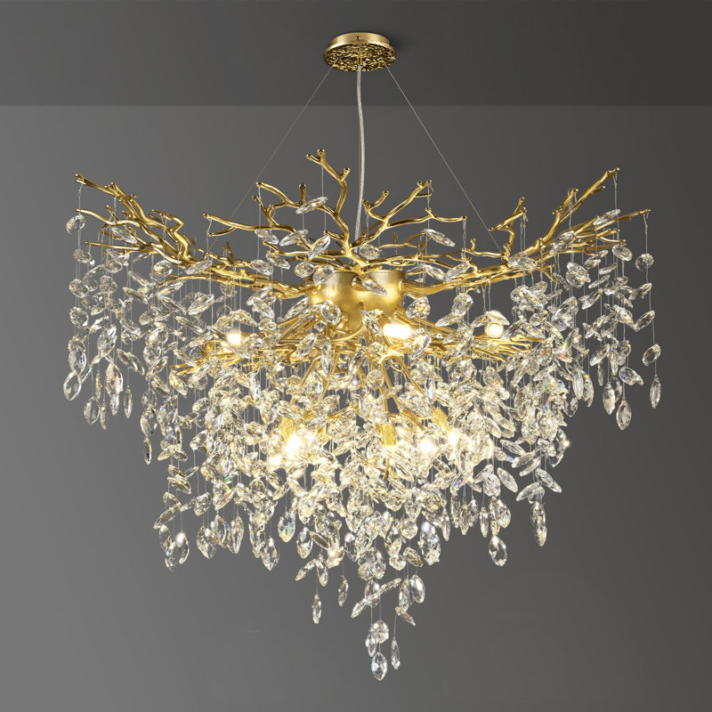 Lustre rond en cristal 12 lumières