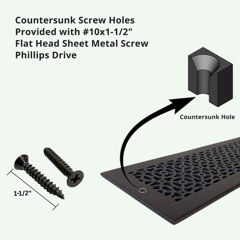 AIR RETURN 3"x10" Duct Opening | Heavy Cast Aluminum Air Grille (5"x12" Overall) | Powder Coated, Black