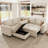 Modular Velvet Pull Out Bed With Storage Ottoman For Living Room Bedroom Apartment-848953534
