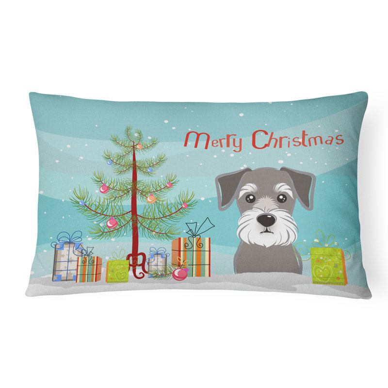  Coussin intérieur / extérieur Christmas Tree and Schnauzer