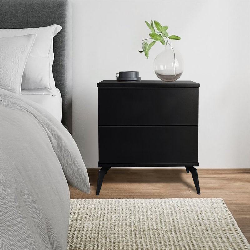 Hoehn 50cm W Manufactured Wood Bedside Table