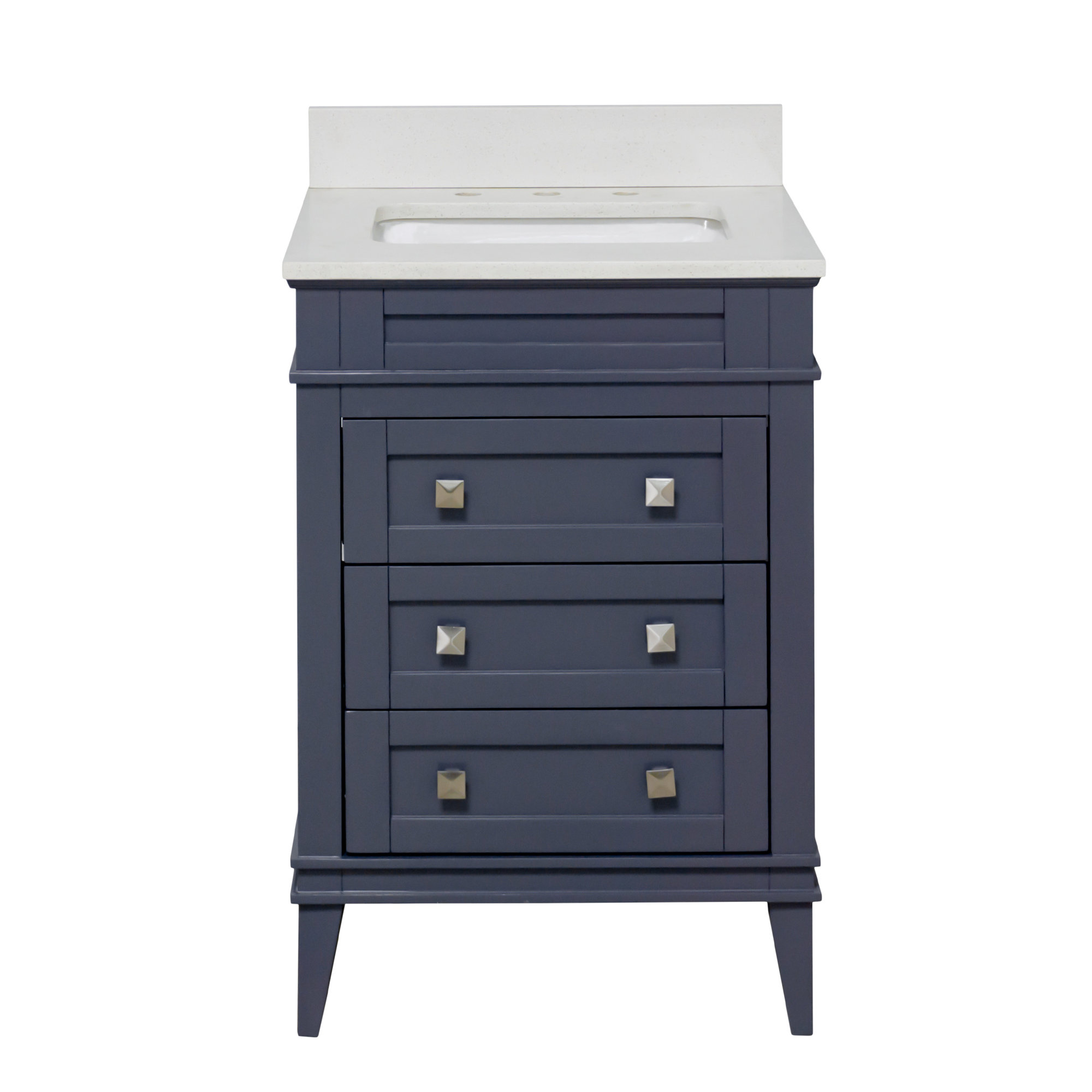 Frankfurt 24'' Single Bathroom Vanity, Quartz, Marine Gray