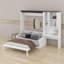 Lit escamotable double avec canapé, bureau et armoire de rangement-145597504