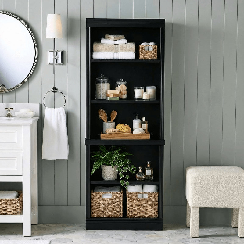 Anotidaishe 71.26'' H Standard Bookcase, Black