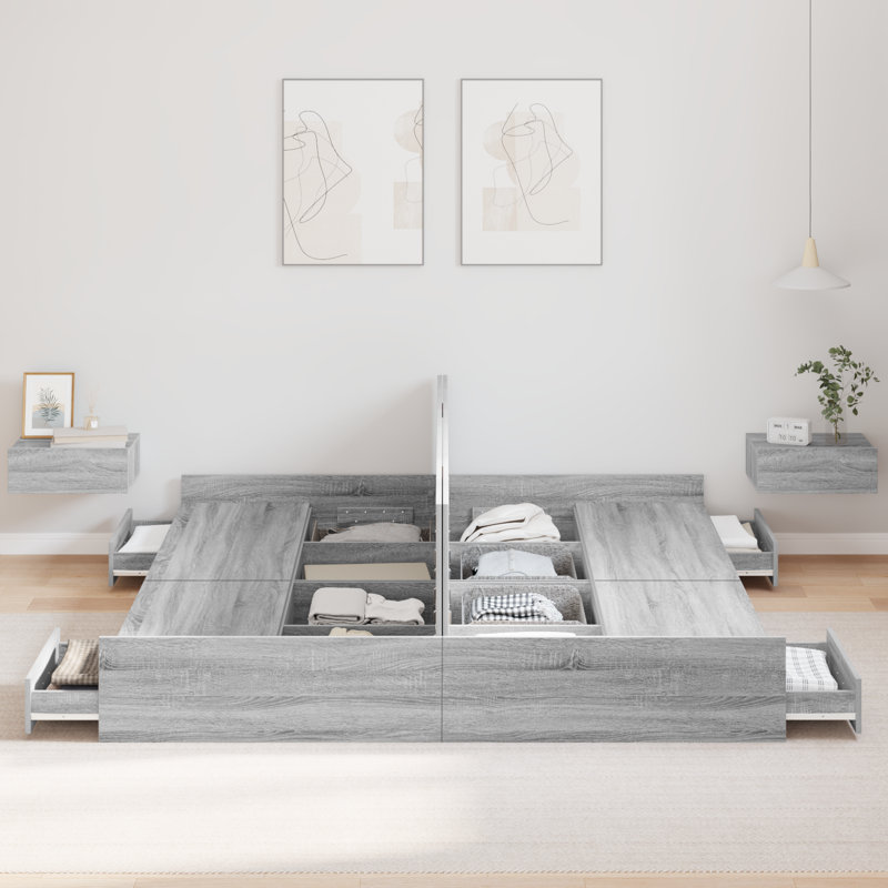 Bed Frame, Super King (6'), Grey Sonoma