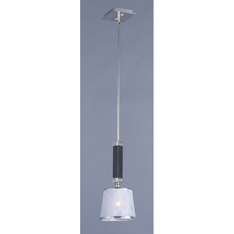 Luminaire suspendu 1 cloche pour une cloche Cayton, Wengé / nickel poli