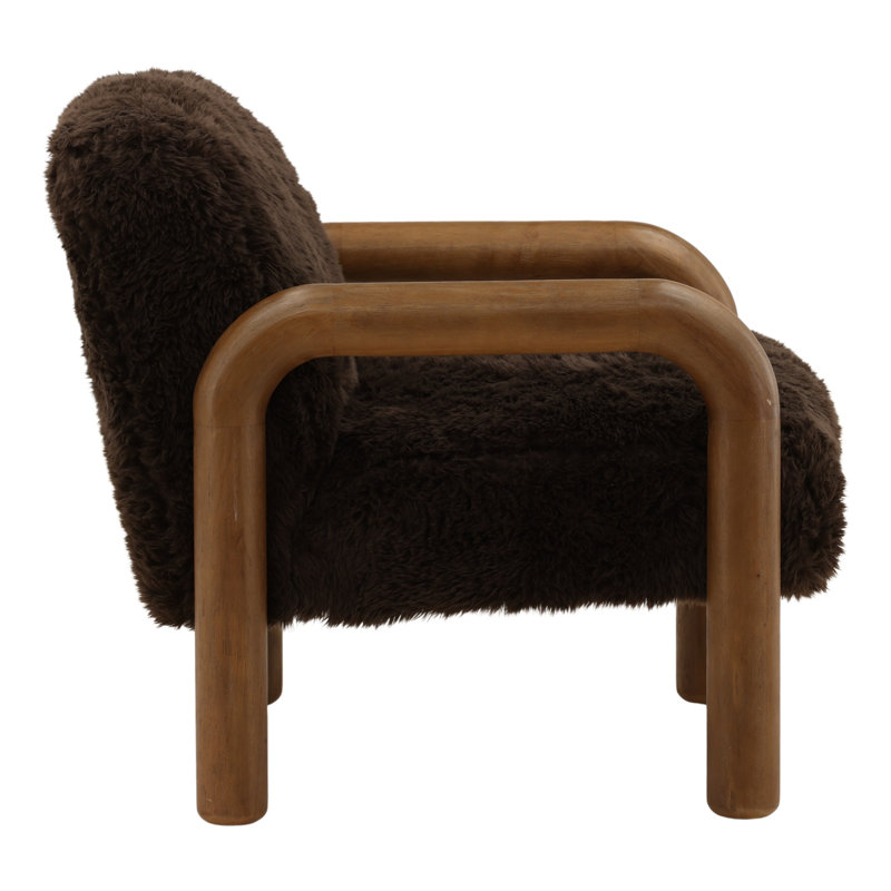 Johnson Faux Fur Occasional Chair, Sand, Brown