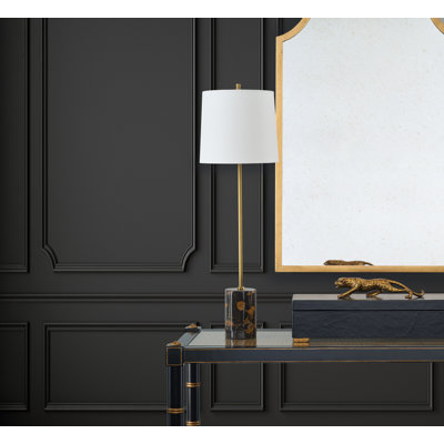 Lambeth Table Lamp-Brown Marble