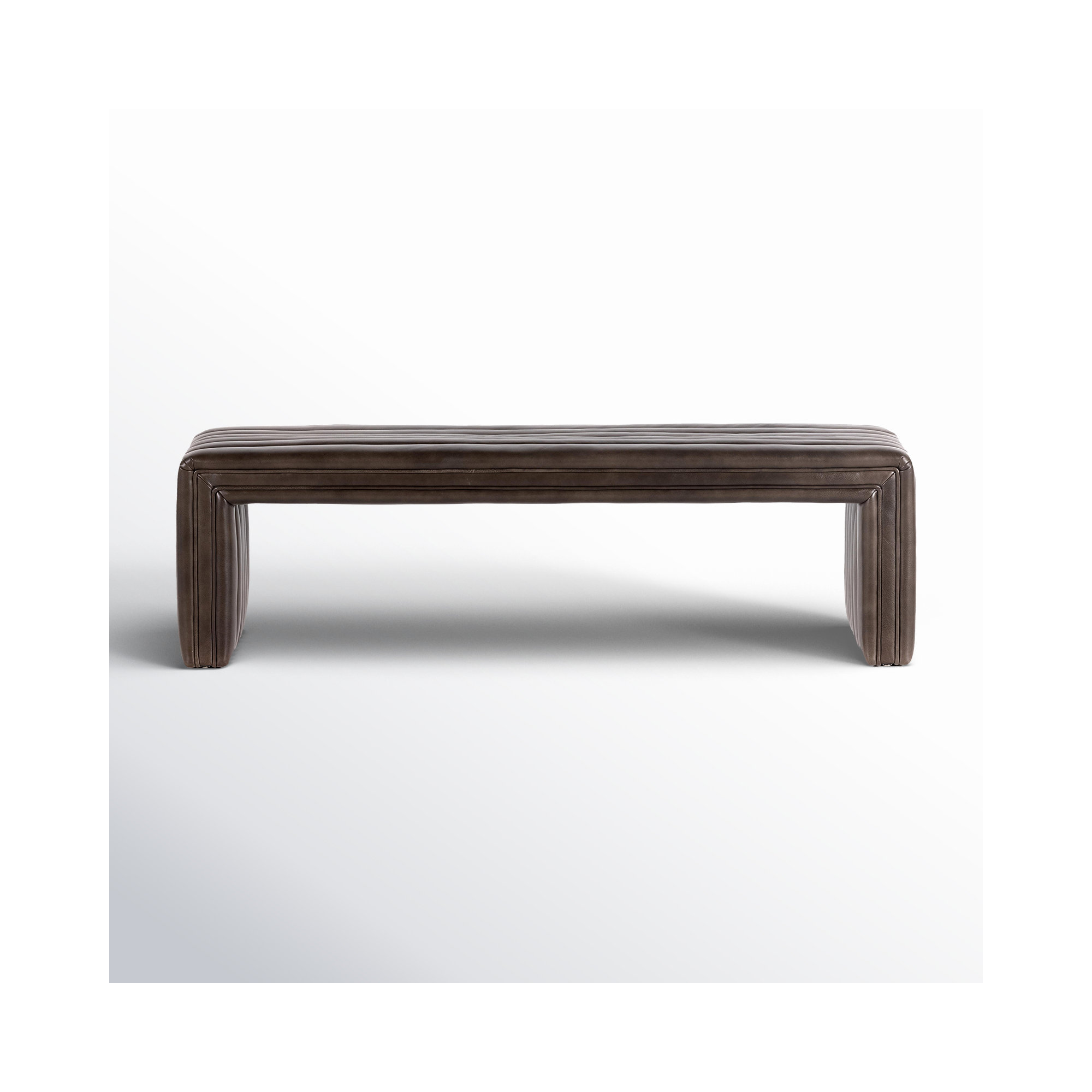 Brandt 61" Upholstered Bench, Deacon Wolf Genuine Leather