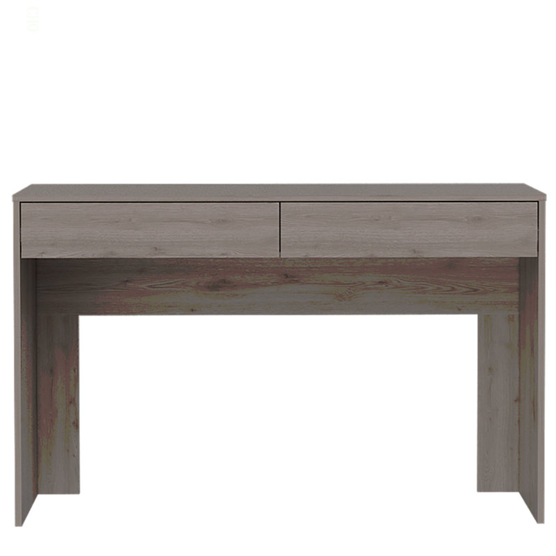 Bureau d'ordinateur avec deux tiroirs d'écriture, Gris