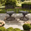 Swivel Patio Dining Chairs, Powder Coated Steel Modern Outdoor