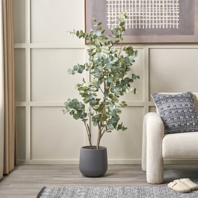 130cm Faux Eucalyptus Tree in Fibrestone Pot