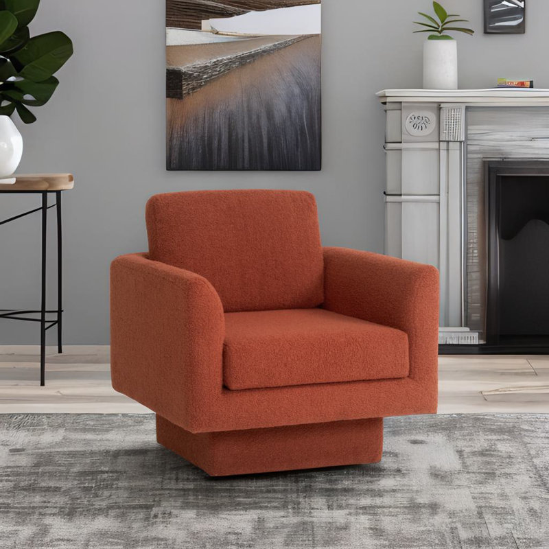 Ensemble de 2 chaises pivotantes 360 °, Peluche rouge