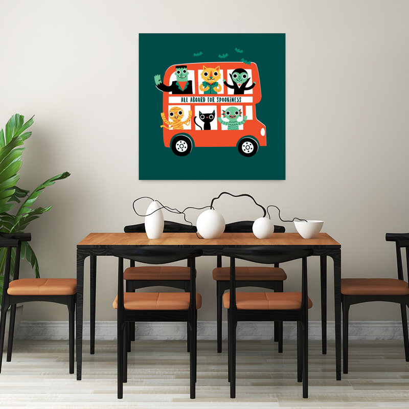 Spooky Bus, art urbain contemporain, H 32 po x l 32 po