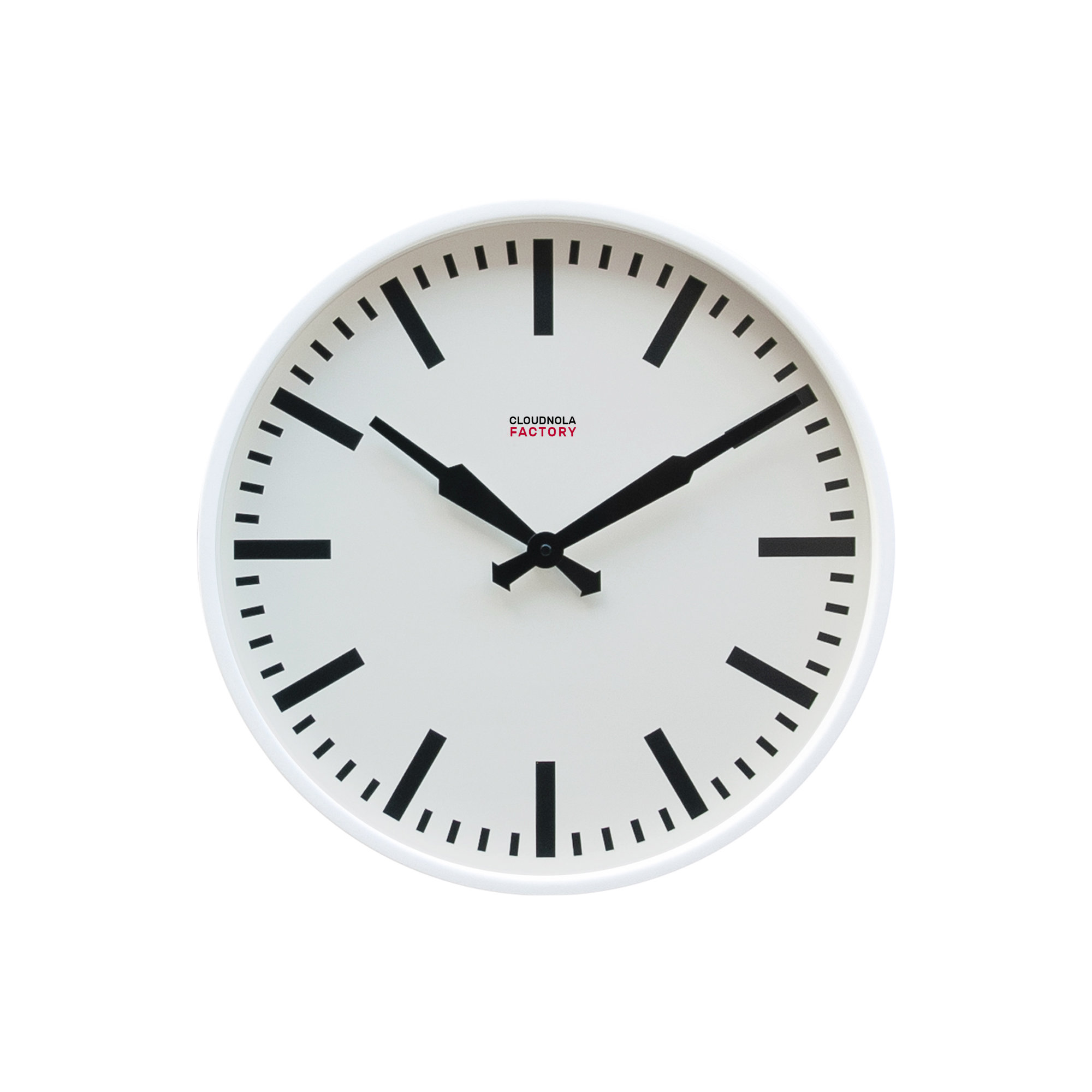 12'' Metal Wall Clock, White