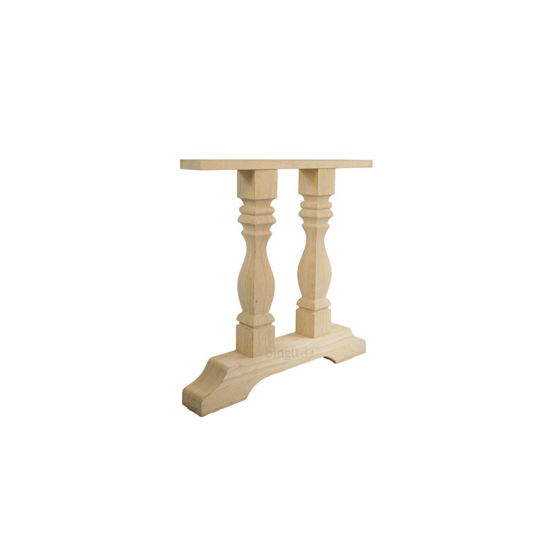 Philip Square Hardwood Trestle Table Base, 29" Tall