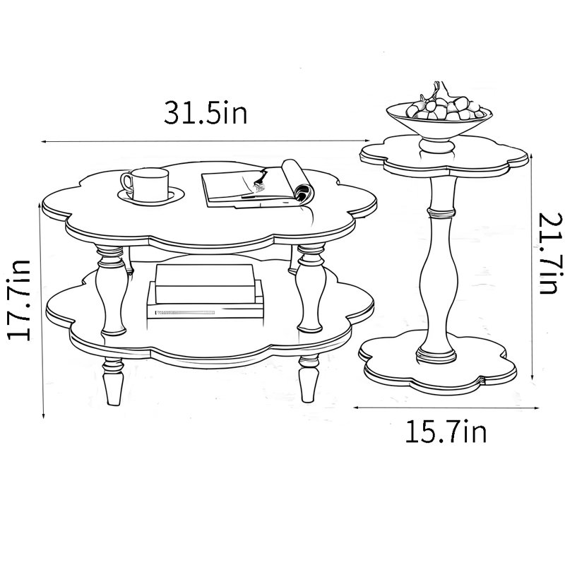 Combinaison de table basse American