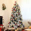 Arbre de Noël 6,5 pi, 350 lumières, élégance floquée par la neige, 1107 pointes, base en métal, arbre artificiel Holiday