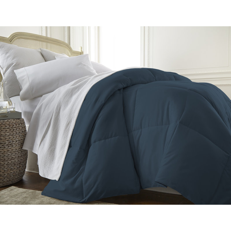 Navy King Reversible Down Alternative Microfiber Comforter Set