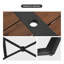 Ocanas Rectangle Acacia Wood Tabletop Outdoor Dining Table With Umbrella Hole