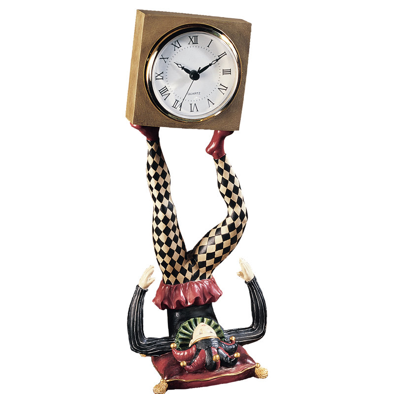 Juggling Time Harlequin Jester Sculptural Clock