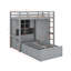 Lit superposé simple avec tiroirs, garde-robe, tablettes et hydraulique-373268467