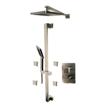 Système de douche complet thermostatique avec soupape grossière