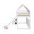 Twin House-Shaped Loft Bed With A Tent-1874973452