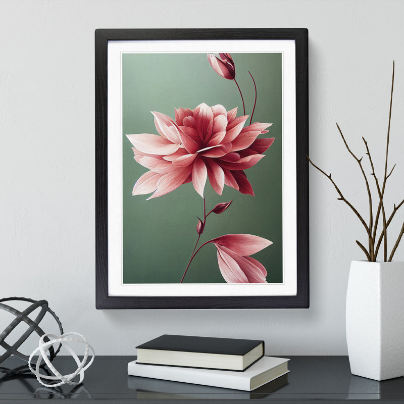 A Picturesque Flower - Wall Art, Black Framed, 66cm H x 48cm W x 2cm D, White