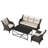 4-Piece PE Wicker Patio Furniture Set, 3-Seat Sofa,2 Chairs,Coffee Table & Beige Cushion-211246099
