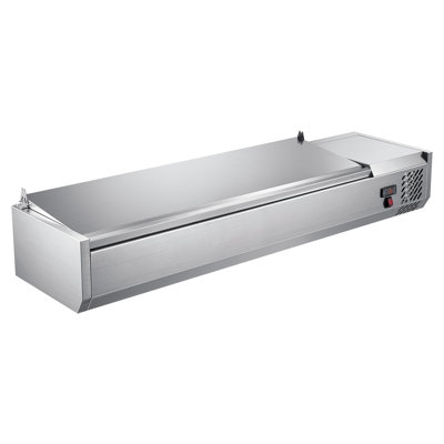 Unité de préparation de comptoir réfrigérée d'une capacité de 36 pte, certifiée ETL, idéale pour les salades commerciales, puissance de 160 W, comprend 6 casseroles 1/3, fonction de dégivrage automatique, contrôle de la température réglable et