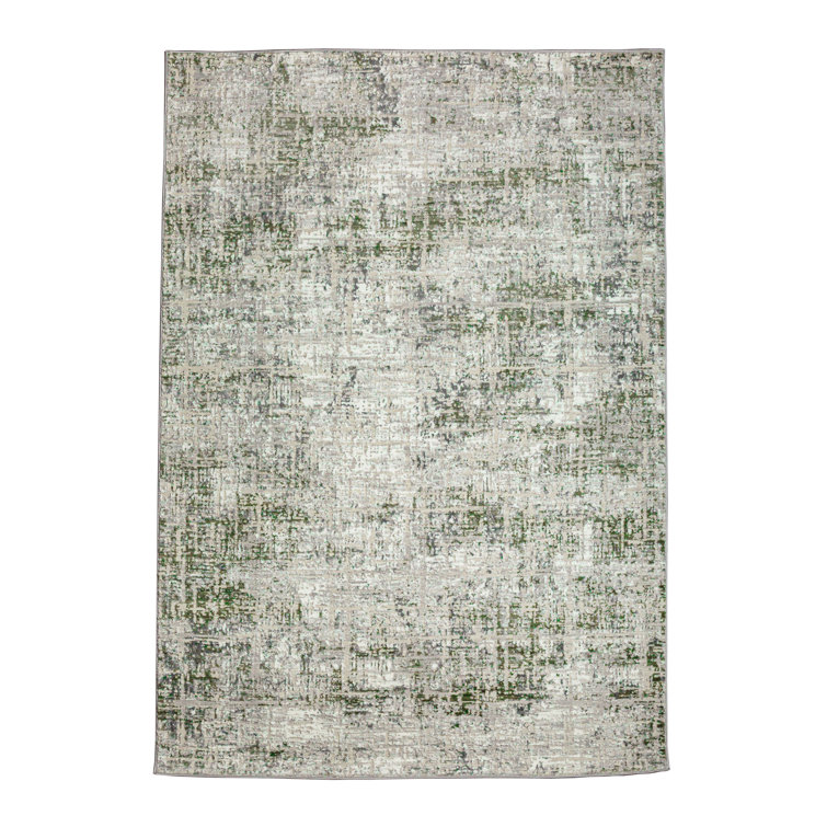 17 Stories Livigno 1241 Transitional Striated Green Area Rug | Wayfair