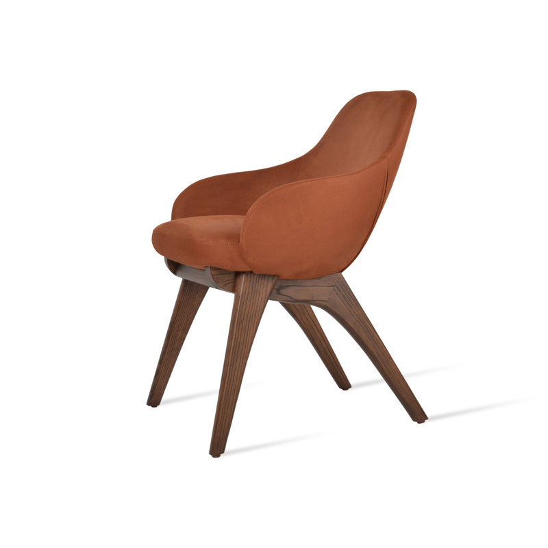 Gazel Arm X Wood Chair, Fabric Cognac