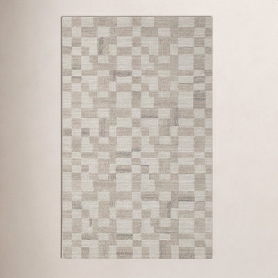Tildi Hand-Tufted Plaid Wool Rug