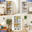 Armoire de rangement en métal blanc, garde-manger avec portes et tablettes