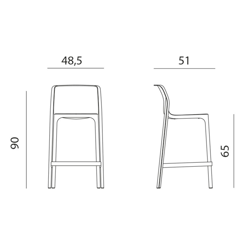 Net Outdoor Bar Stool, Mustard