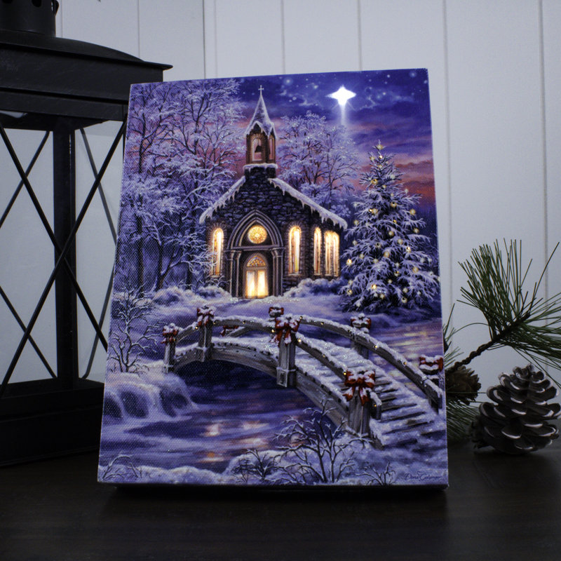O Come Emmanuel 8x6 Lighted Tabletop Canvas
