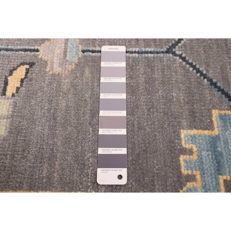 Tapis moderne gris Oushak 9 pi 0 po x 12 pi 0 po