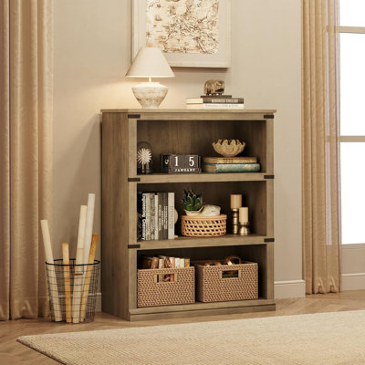 5-Tier Farmhouse Bookcase - 67.4" Tall Wooden Storage Shelf for Living Room, Bedroom & Office by Millwood Pines