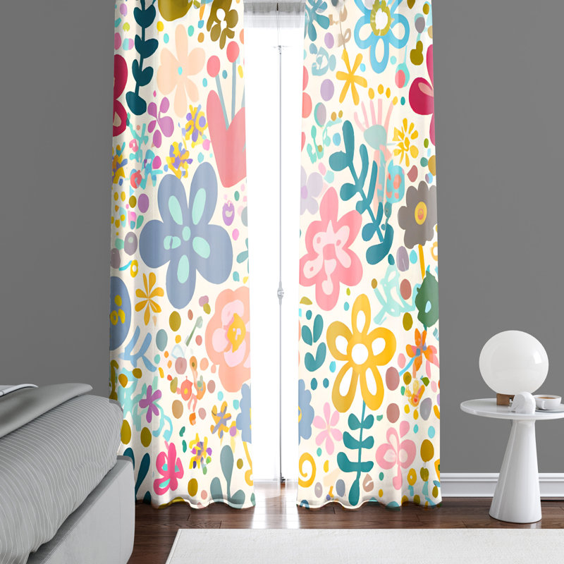 Dearon Semi Sheer Curtain Pair, 56" W x 78" L
