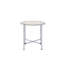 Modern Round Side Table With White Oak Top And Legs, 24 Inches Dimensions, Crossbar Support Base Legs Top, In Size, For Living Room