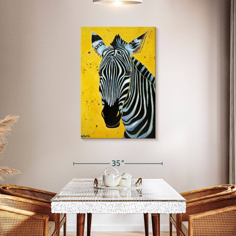 Brampt Yellow Zebra Multi, 45" H x 30" W