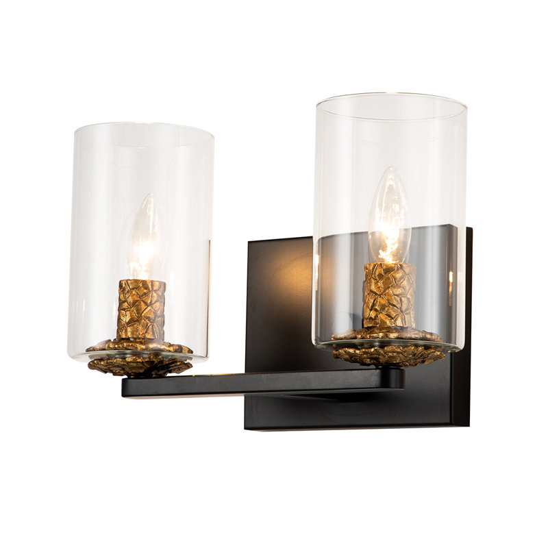 Bolivar 2-Light Vanity Light, Matte Black
