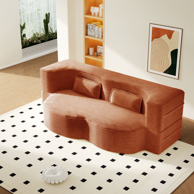 Canapé-lit moderne avec 2 coussins, canapé-lit convertible en mousse pour le salon, H 30 po x l 78 po x P 39,8 po