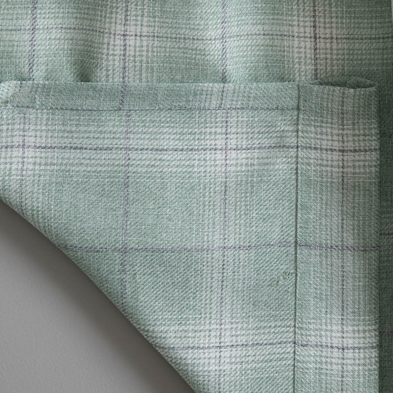 Erlandson 100% Polyester Light-Filtering Plaid Curtain Panel with Rod Pocket Top, 50" W x 108" L, Green