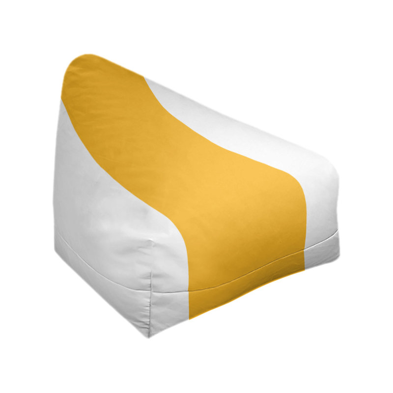 Bean Bag Cover, 30" H x 27" W x 2" D, White/Yellow